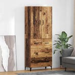 vidaXL Highboard met lade Oud Hout 69,5 x 34 x 180 cm, Minder dan 50 cm, Verzenden, Nieuw, Minder dan 100 cm