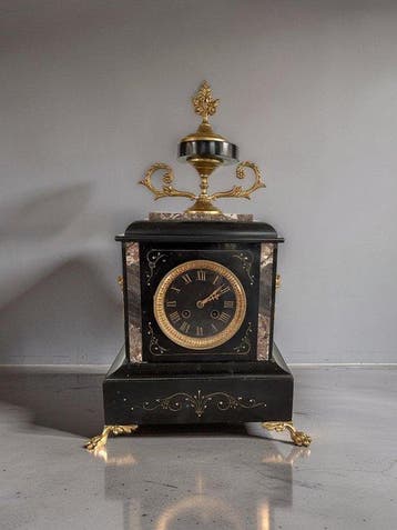 Pendule - Marmer, Glas, Zinklegering - 1850-1900
