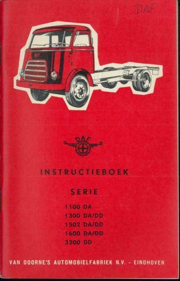 1962 DAF SERIE 1100 1300 1502 1600 3200 instructieboekje NL, Verzenden