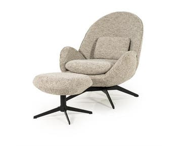 Fauteuil Ryan - zora Taupe | Eleonora, Ophalen of Verzenden, Nieuw