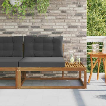 vidaXL Buiten Eindbank met kussen Naturel 115 x 83 x 73 cm, Verzenden, Nieuw