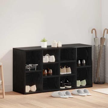 vidaXL Schoenenbank 103 x 30 x 54,5 cm Bewerkt hout Zwart, Huis en Inrichting, Verzenden, Nieuw