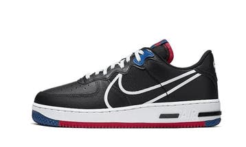 Nike Air Force 1 Low React Black White Gym Red Gym Blue, Nieuw