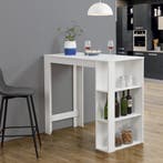 Bartafel Danderyd met 3 planken 120x60x105,5 cm wit [en.casa, Verzenden, Nieuw