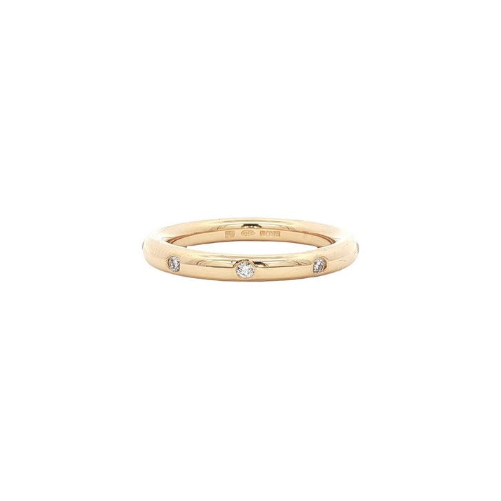 Gouden stax ring met diamant van Bron Jewelry 18 karaat, Sieraden, Tassen en Uiterlijk, Ringen, Goud, Zo goed als nieuw, Verzenden