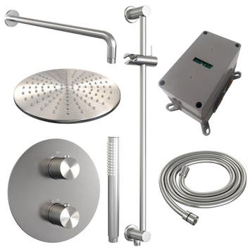 Brauer Brushed Carving Thermostatische Regendoucheset Inbouw, Ophalen of Verzenden, Nieuw
