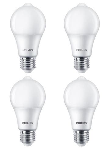 4 stuks Philips LED lamp met bewegingssensor E27 8W 806lm..., Ophalen of Verzenden, Nieuw