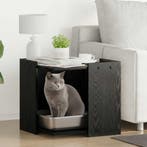 vidaXL Kattenbak Omheining Zwart eiken 53 x 53 x 51 cm, Verzenden, Nieuw
