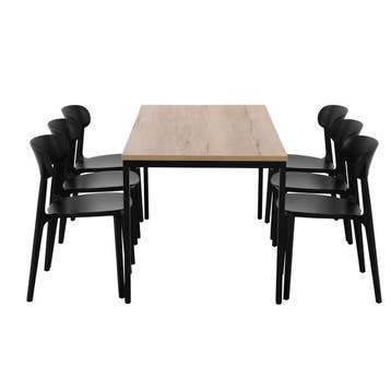 Kantinetafel PRIME 200x100 cm inclusief 6 Steppel kunststof, Ophalen of Verzenden, Nieuw