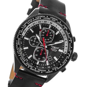 Aviator - 24 Timezones - Chronograph 1/10 - Pilot World Time, Nieuw