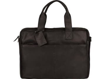BURKELY River Laptoptas - 15.6 inch - Leren - Zwart, Computers en Software, Verzenden, Zo goed als nieuw
