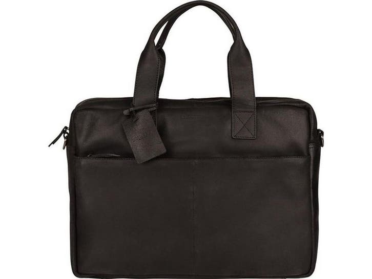 BURKELY River Laptoptas - 15.6 inch - Leren - Zwart, Computers en Software, Laptoptassen, Zo goed als nieuw, Verzenden