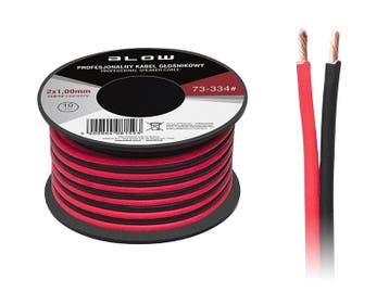 2 x 1.00 mm zwart/rood op rol 10 meter 2-aderige kabel voor, Ophalen of Verzenden, Nieuw
