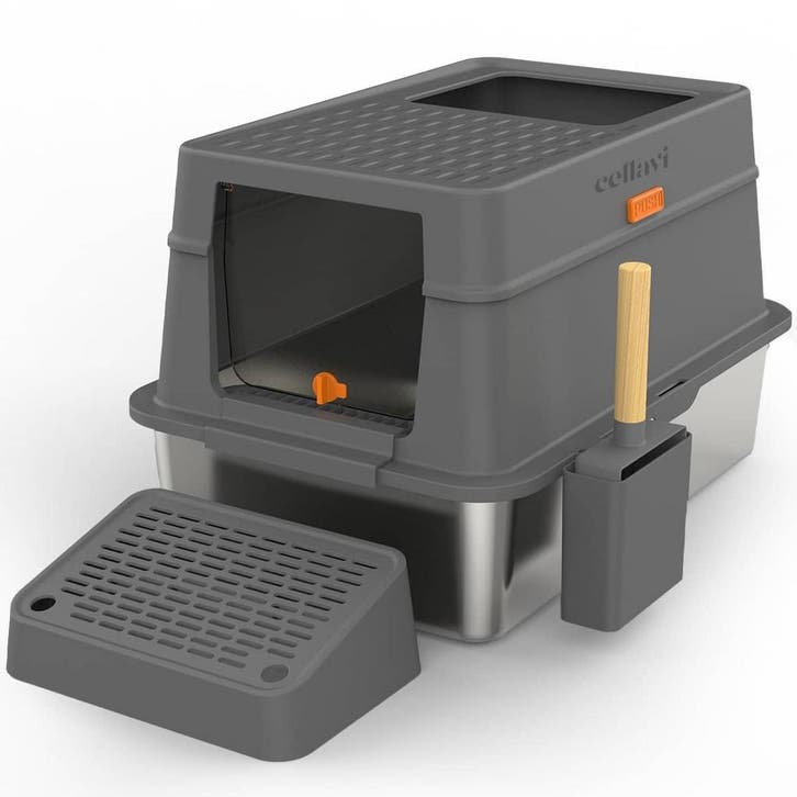 Cellavi Kattenbak RVS - Geschikt voor Grote en Kleine Katten, Dieren en Toebehoren, Katten-accessoires, Zo goed als nieuw, Ophalen of Verzenden