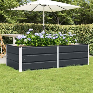 vidaXL Plantenbak Antraciet 160 x 80 x 45 cm Staal, Tuin en Terras, Bloembakken en Plantenbakken, Verzenden, Nieuw, Metaal, 60 tot 100 cm