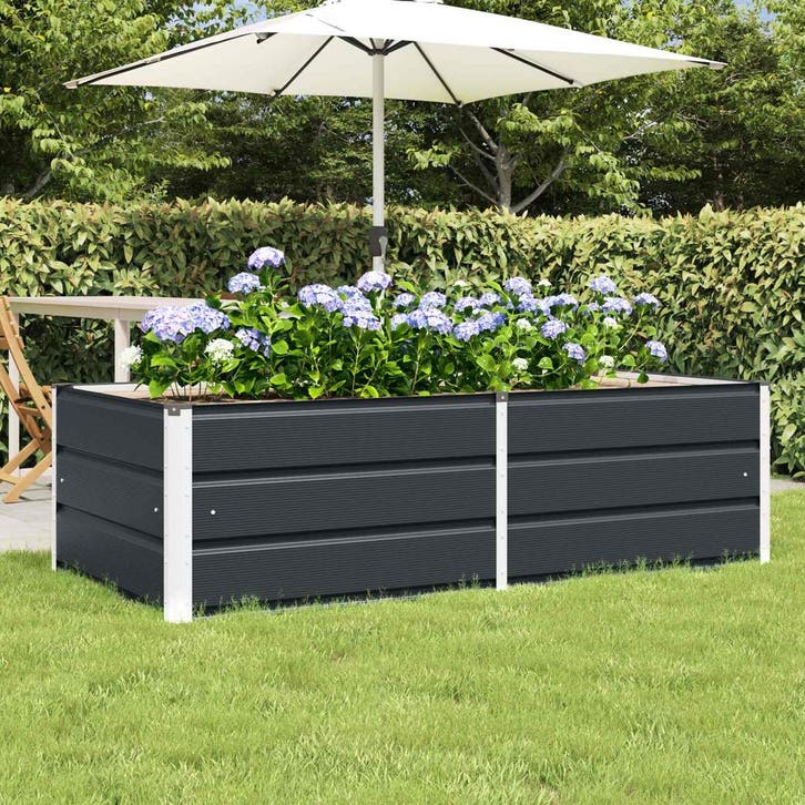 vidaXL Plantenbak Antraciet 160 x 80 x 45 cm Staal, Tuin en Terras, Bloembakken en Plantenbakken, 60 tot 100 cm, Nieuw, Metaal