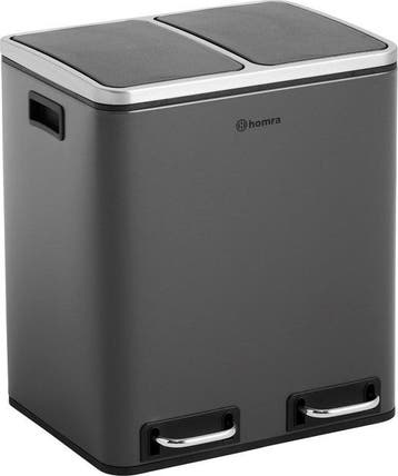 Homra Prullenbak Blinq - 2x15L -, Huis en Inrichting, Woonaccessoires | Prullenbakken, Verzenden, Nieuw