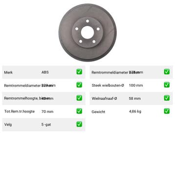 Remtrommel Achteras Subaru Forester – AutopartsOnline.nl, Auto-onderdelen, Verzenden, Nieuw, Subaru
