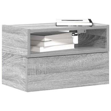 vidaXL Nachtkastje wandgemonteerd 45x26x28,5cm grijs sonoma, Verzenden, Nieuw, Hout