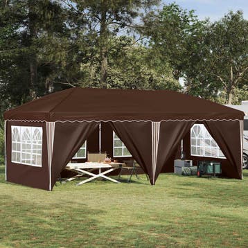 vidaXL Pop-up partytent 575 x 288 x 245 cm Bruin, Verzenden, Nieuw, Partytent