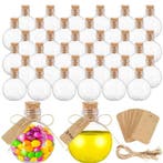 Bolvormige Mini Flesjes met Kurk en Tags 100 ml Decoratief, Verzenden, Nieuw