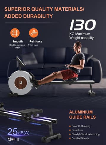 Roeimachine voor thuisgym, roeimachine met Bluetooth-app, ma, Verzenden, Zo goed als nieuw
