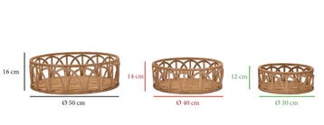 DIENBLAD FUJI SET 3 STUKS CM Ø 50X16-40X14-30X12, Huis en Inrichting, Woonaccessoires | Vazen, Ophalen of Verzenden, Nieuw
