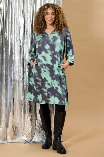 ZHENZI jurk elegante print Maat:, Verzenden, Nieuw, Overige kleuren