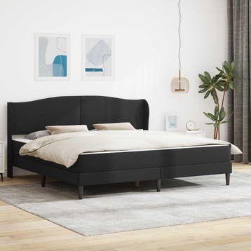 vidaXL Bedframe met hoofdeinde Zwart 200 x 200 cm Kunstleer, Huis en Inrichting, Slaapkamer | Bedden, Verzenden, Nieuw, Zwart