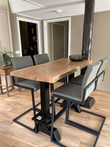 Stoere boomstam bartafels | Eettafel | Bar voor in mancave, Huis en Inrichting, Ophalen of Verzenden, Nieuw