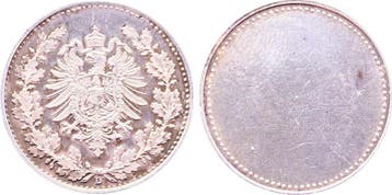 Duitsland Probe 50 Pfennig einseitiger Abschlag der Wappe..., Verzenden