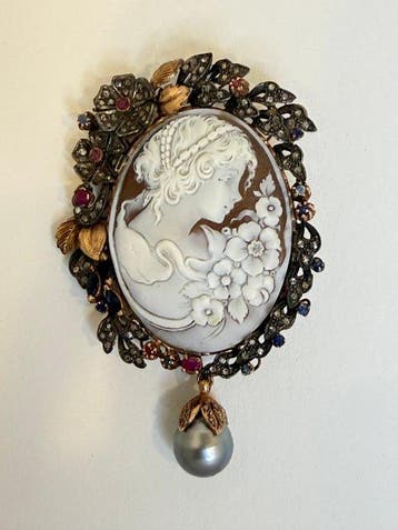 Broche - 12 kt. Geel goud - 22.50ct. tw.