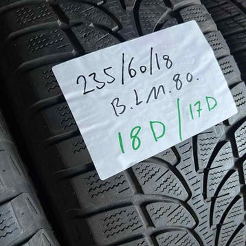2 x Bridgestone Blizzak LM-80 235-60-18 Winterbanden 6mm, Auto-onderdelen, Banden en Velgen, 18 inch, Gebruikt, 235 mm, Band(en)