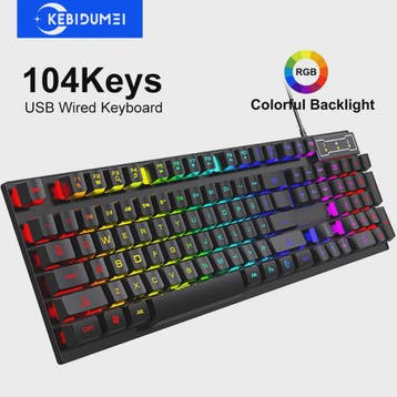RGB Gaming Toetsenbord met Mechanisch Gevoel - 104 Toetsen,, Computers en Software, Toetsenborden, Verzenden, Nieuw