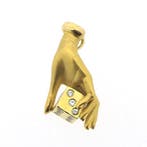 Carrera y Carrera vintage gouden hanger met diamanten; 0,..., Ophalen of Verzenden, Gebruikt, Goud, Overige merken