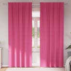 vidaXL Zwart-out Gordijnen met Ringen 2 pcs Felroze 225 x, Verzenden, Nieuw