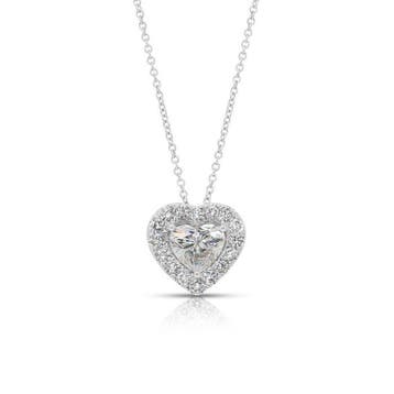 Ketting met hanger - 18 karaat Witgoud - 1.47ct. tw. Diamant