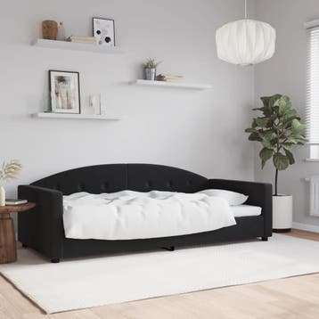 vidaXL Slaapbank 90x200 cm fluweel zwart, 90 cm, Eenpersoons, Verzenden, Zwart