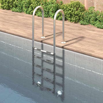 vidaXL Zwembadladder 54x38x211 cm 304 roestvrij staal, Tuin en Terras, Verzenden, Nieuw