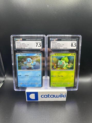 Pokémon - 2 Graded card - Squirtle, Bulbasaur 151 Poster, Nieuw