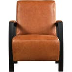 Leren fauteuil Glory - Vintage Cognac (cognac), Nieuw, Ophalen of Verzenden, 50 tot 75 cm, Industrieel, Modern