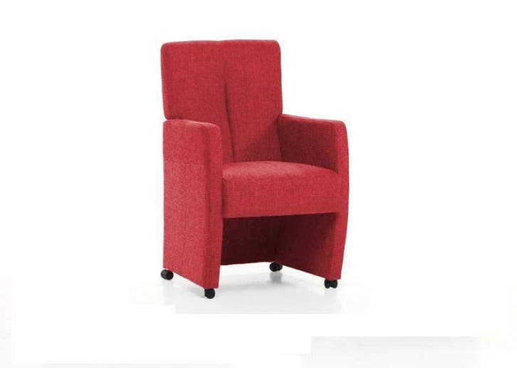 Eetkamerstoel Barcelona met armleuning - eetkamerstoelen..., Huis en Inrichting, Stoelen, Rood, Nieuw, Stof