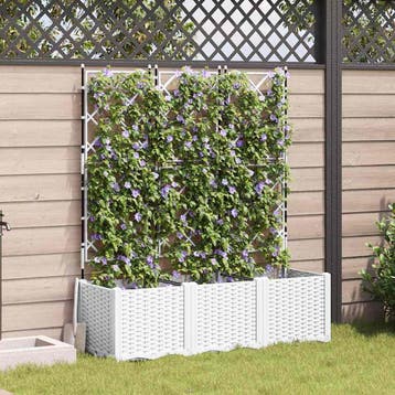 vidaXL Tuin Bloempot 3 st Wit 120 x 40 x 143 cm PP, Verzenden, Nieuw, Minder dan 60 cm, 60 cm of meer
