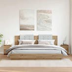 vidaXL Nachtkastjes 2 st 30x30x40cm bewerkt hout artisanaal, Verzenden, Nieuw, Hout