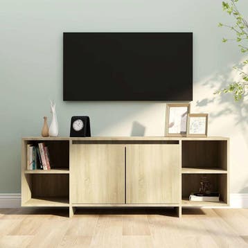 vidaXL Tv-meubel 130x35x50 cm bewerkt hout sonoma, 100 tot 150 cm, Verzenden, Nieuw, Minder dan 100 cm
