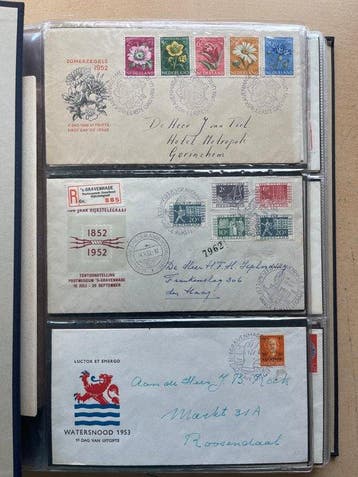 Nederland 1952/1978 - Partij FDC Eerstedagenveloppen in een, Gestempeld