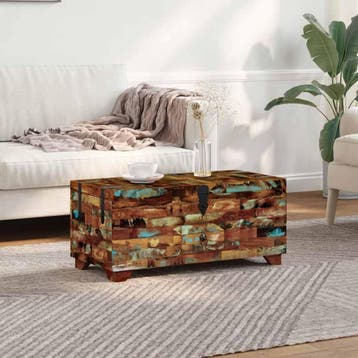 vidaXL Salontafel kist 80x40x35 cm massief gerecycled hout, Minder dan 50 cm, 50 tot 100 cm, Verzenden, Nieuw