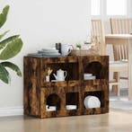 vidaXL Dressoir Gerookt eiken 80,5 x 35 x 59 cm Bewerkt hout, Verzenden, Nieuw, Overige houtsoorten, Minder dan 50 cm