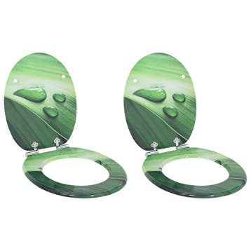vidaXL Toiletzitting 2 pcs Groene Druppel 44 x 38 cm Bewerkt, Verzenden, Nieuw