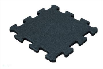 Rubber tegel 50 mm - 50 x 50 cm - Zwart - Puzzelsysteem -, Verzenden, Nieuw